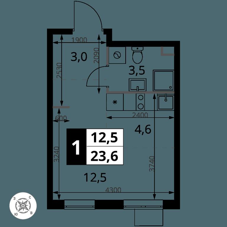 Apartment Sale, 23.6 sq. m. at Pervy Sheremetevskij, Komsomolskaya Street, 16, Khimki, Moscow Region, Russia #1 Apartment Sale, 23.6 sq. m. at Pervy Sheremetevskij, Komsomolskaya Street, 16, Khimki, Moscow Region, Russia #1