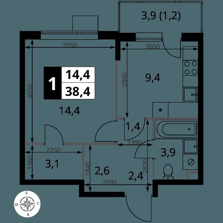 1-BD Apartment Sale, 38.4平方米 at Pervy Sheremetevskij, Komsomolskaya Street, 16, Khimki, Moscow Region, Russia #1 1-BD Apartment Sale, 38.4平方米 at Pervy Sheremetevskij, Komsomolskaya Street, 16, Khimki, Moscow Region, Russia #1