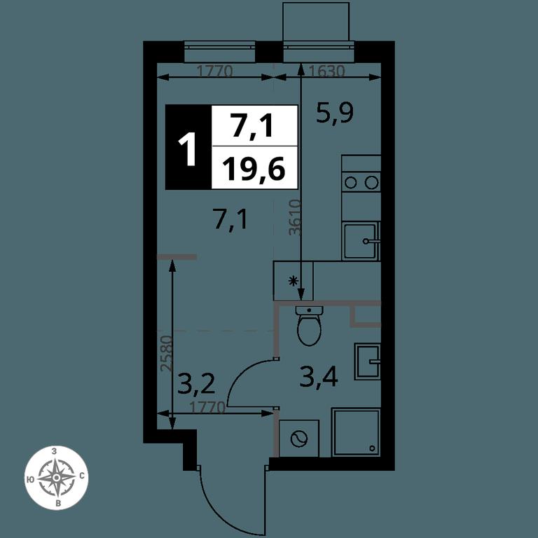Apartment Sale, 19.6 sq. m. at Pervy Sheremetevskij, Komsomolskaya Street, 16, Khimki, Moscow Region, Russia #1 Apartment Sale, 19.6 sq. m. at Pervy Sheremetevskij, Komsomolskaya Street, 16, Khimki, Moscow Region, Russia #1