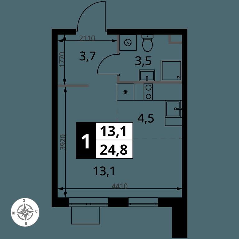 Apartment Sale, 24.8 sq. m. at Pervy Sheremetevskij, Komsomolskaya Street, 16, Khimki, Moscow Region, Russia #1 Apartment Sale, 24.8 sq. m. at Pervy Sheremetevskij, Komsomolskaya Street, 16, Khimki, Moscow Region, Russia #1