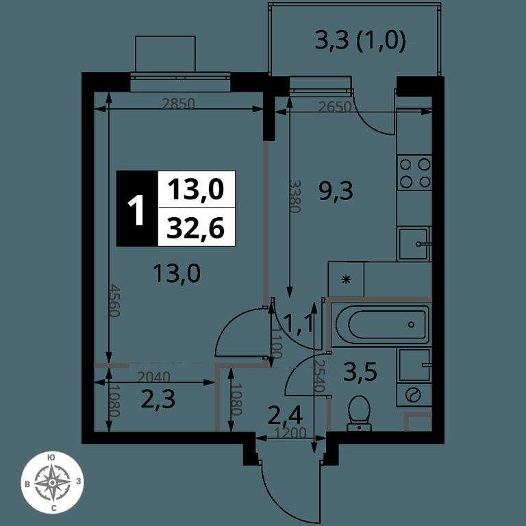1-BD Apartment Sale, 32.6平方米 at Pervy Sheremetevskij, Komsomolskaya Street, 16, Khimki, Moscow Region, Russia #1 1-BD Apartment Sale, 32.6平方米 at Pervy Sheremetevskij, Komsomolskaya Street, 16, Khimki, Moscow Region, Russia #1