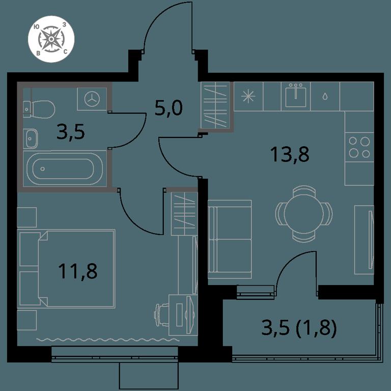 1-BD Apartment Sale, 35.9 sq. m. at Pervy Sheremetevskij, Komsomolskaya Street, 16, Khimki, Moscow Region, Russia #1 1-BD Apartment Sale, 35.9 sq. m. at Pervy Sheremetevskij, Komsomolskaya Street, 16, Khimki, Moscow Region, Russia #1