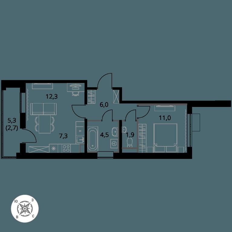 2-BD Apartment Sale, 45.7 sq. m. at Pervy Sheremetevskij, Komsomolskaya Street, 16, Khimki, Moscow Region, Russia #1 2-BD Apartment Sale, 45.7 sq. m. at Pervy Sheremetevskij, Komsomolskaya Street, 16, Khimki, Moscow Region, Russia #1