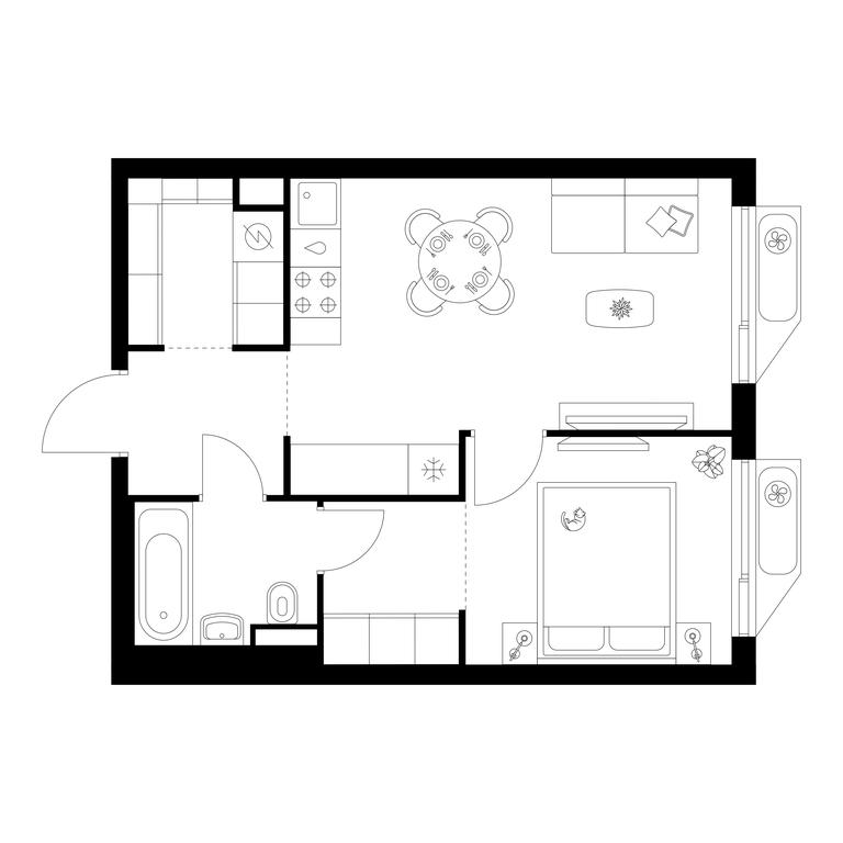 1-BD Apartment Sale, 38.8 sq. m. at Altufevskoe 53, Алтуфьевское шоссе, 53с11, Москва, Россия #1