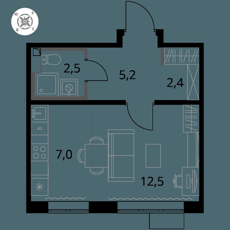 Apartment Sale, 29.6 sq. m. at Pervy Sheremetevskij, Komsomolskaya Street, 16, Khimki, Moscow Region, Russia #1 Apartment Sale, 29.6 sq. m. at Pervy Sheremetevskij, Komsomolskaya Street, 16, Khimki, Moscow Region, Russia #1