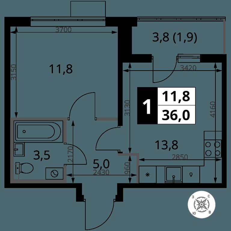 1-BD Apartment Sale, 36 sq. m. at Pervy Sheremetevskij, Komsomolskaya Street, 16, Khimki, Moscow Region, Russia #2 1-BD Apartment Sale, 36 sq. m. at Pervy Sheremetevskij, Komsomolskaya Street, 16, Khimki, Moscow Region, Russia #2