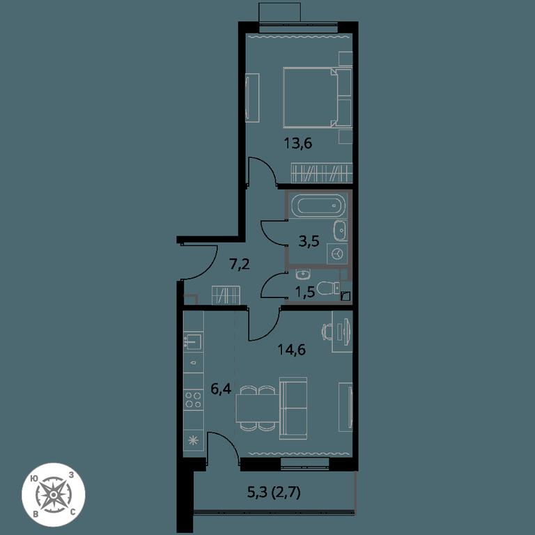 2-BD Apartment Sale, 49.5平方米 at Pervy Sheremetevskij, Komsomolskaya Street, 16, Khimki, Moscow Region, Russia #1 2-BD Apartment Sale, 49.5平方米 at Pervy Sheremetevskij, Komsomolskaya Street, 16, Khimki, Moscow Region, Russia #1