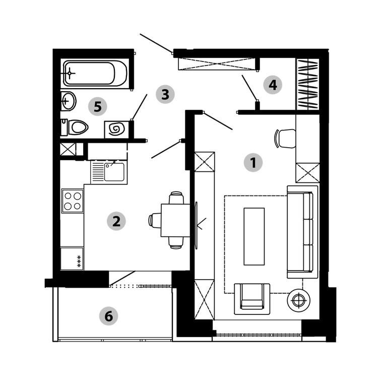 1-BD Apartment Sale, 37.8 sq. m. at Malinovo, mikrorayon Vostochny, 20, Zvenigorod, Odintsovskiy City District, Moscow Region, Russia #1