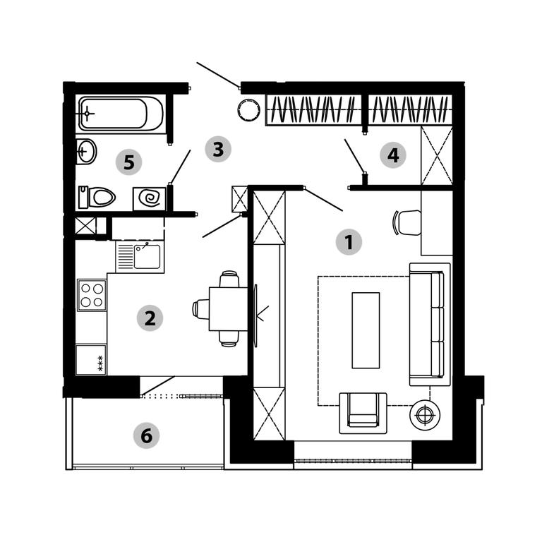 1-BD Apartment Sale, 40.8 sq. m. at Malinovo, mikrorayon Vostochny, 20, Zvenigorod, Odintsovskiy City District, Moscow Region, Russia #1