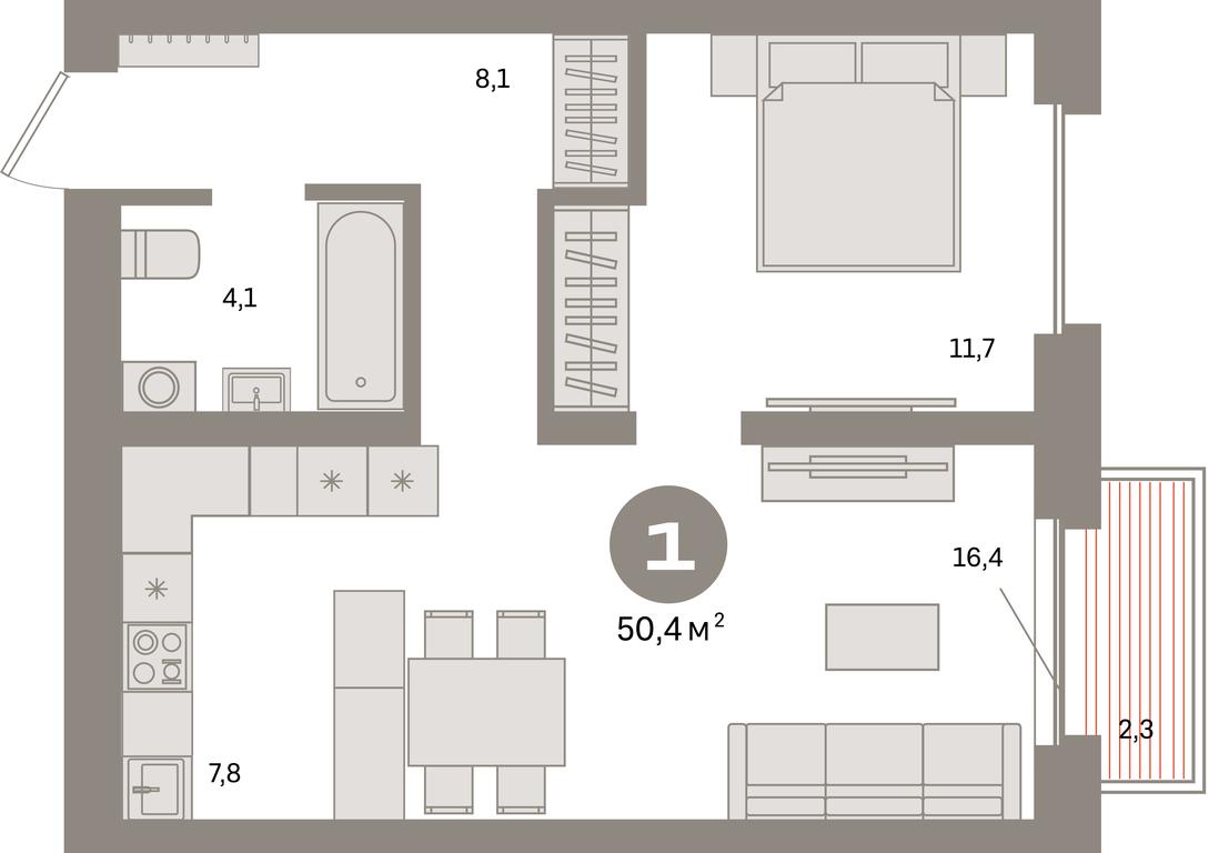 1-BD Apartment Sale, 50.4 sq. m. at Kvartal Metronom, Tagilskaya Street, Moscow, Russia #1 1-BD Apartment Sale, 50.4 sq. m. at Kvartal Metronom, Tagilskaya Street, Moscow, Russia #1