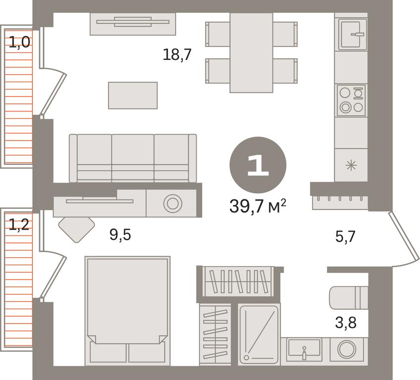 1-BD Apartment Sale, 39.7 sq. m. at Pervy kvartal, Kalinovaya ulitsa, derevnya Sapronovo, Leninskiy City District, Moscow Region, Russia #1 1-BD Apartment Sale, 39.7 sq. m. at Pervy kvartal, Kalinovaya ulitsa, derevnya Sapronovo, Leninskiy City District, Moscow Region, Russia #1