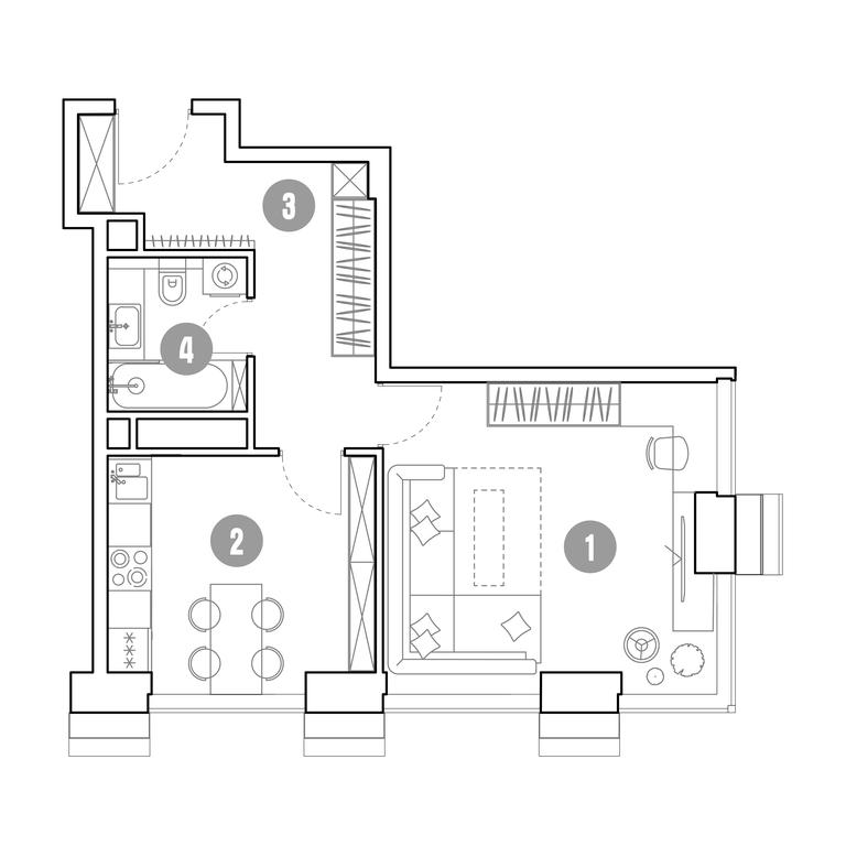1-BD Apartment Sale, 44.2 sq. m. at Mirapolis, Mira Avenue, 222Ас9, Moscow, Russia #1