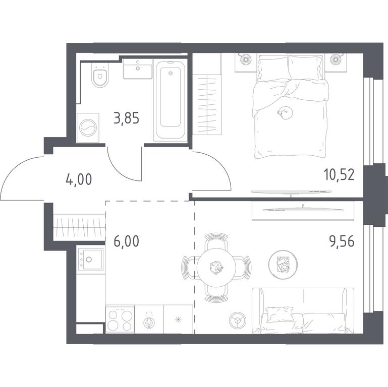 Apartment Sale, 33.93 sq. m. at Kvartal Strogino, zhiloy kompleks Kvartal Strogino, Krasnogorsk, Moscow Region, Russia #1 Apartment Sale, 33.93 sq. m. at Kvartal Strogino, zhiloy kompleks Kvartal Strogino, Krasnogorsk, Moscow Region, Russia #1