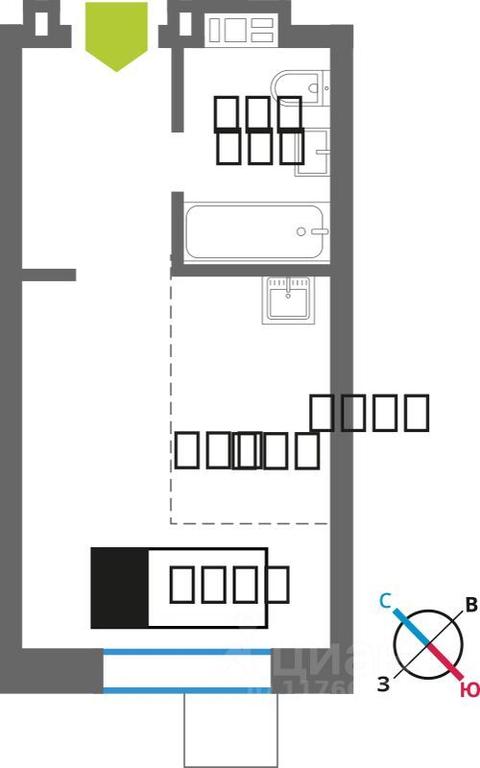 Apartment Sale, 22.8平方米 at Smart Kvartal Lesnaya Otrada, ulitsa Detstva, derevnya Aristovo, Krasnogorsk Urban District, Moscow Region, Russia #1