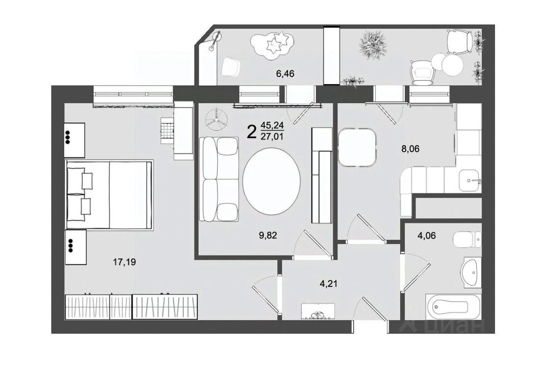 1-BD Apartment Sale, 45.24 sq. m. at Maydanovo Park, Klin, Moscow Region, Russia #1