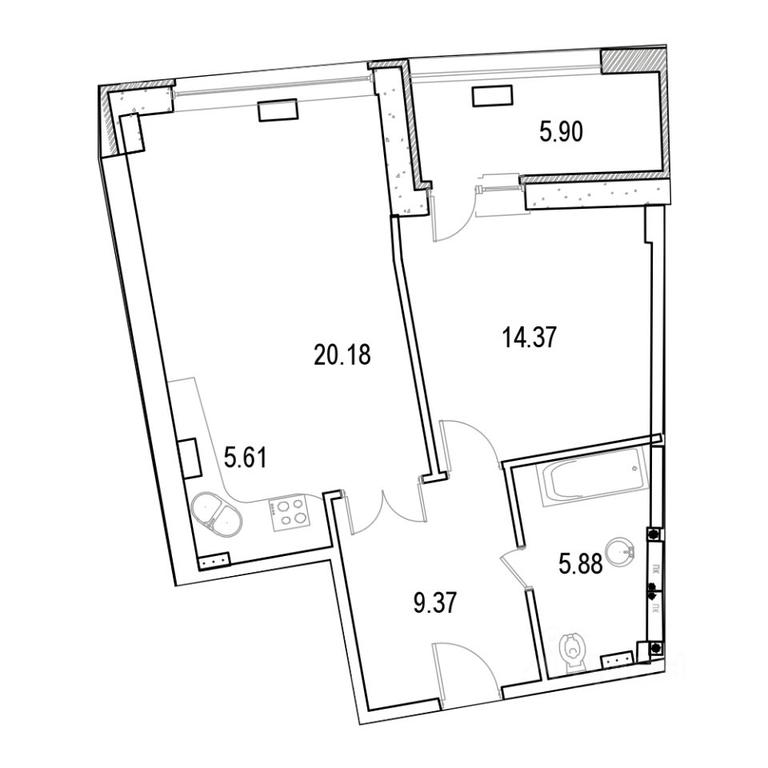 1-BD Apartment Sale, 62.79平方米 at Marshal, Marshala Rybalko Street, Moscow, Russia #1 1-BD Apartment Sale, 62.79平方米 at Marshal, Marshala Rybalko Street, Moscow, Russia #1