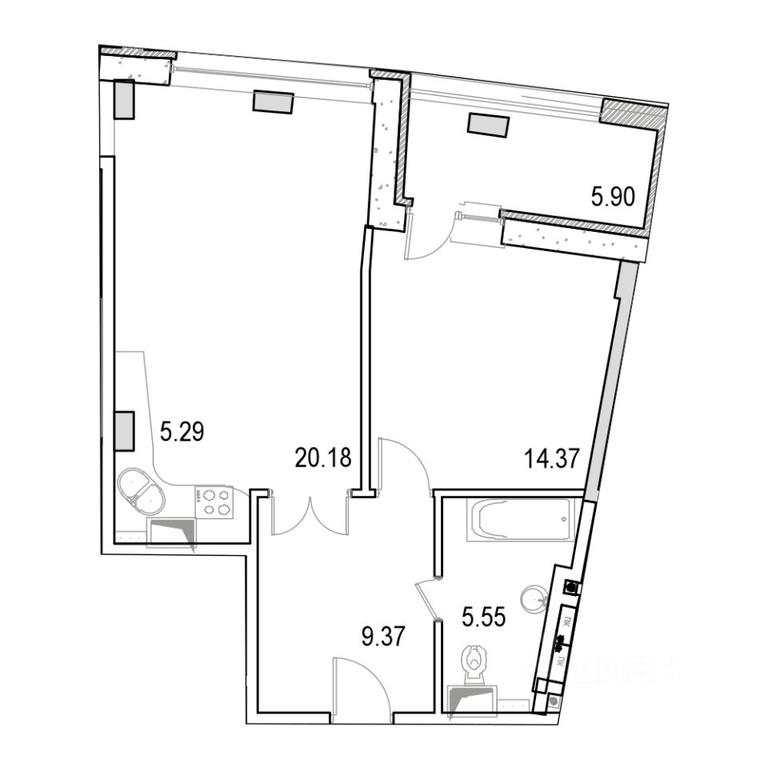 1-BD Apartment Sale, 60.77 sq. m. at Marshal, Marshala Rybalko Street, Moscow, Russia #1 1-BD Apartment Sale, 60.77 sq. m. at Marshal, Marshala Rybalko Street, Moscow, Russia #1