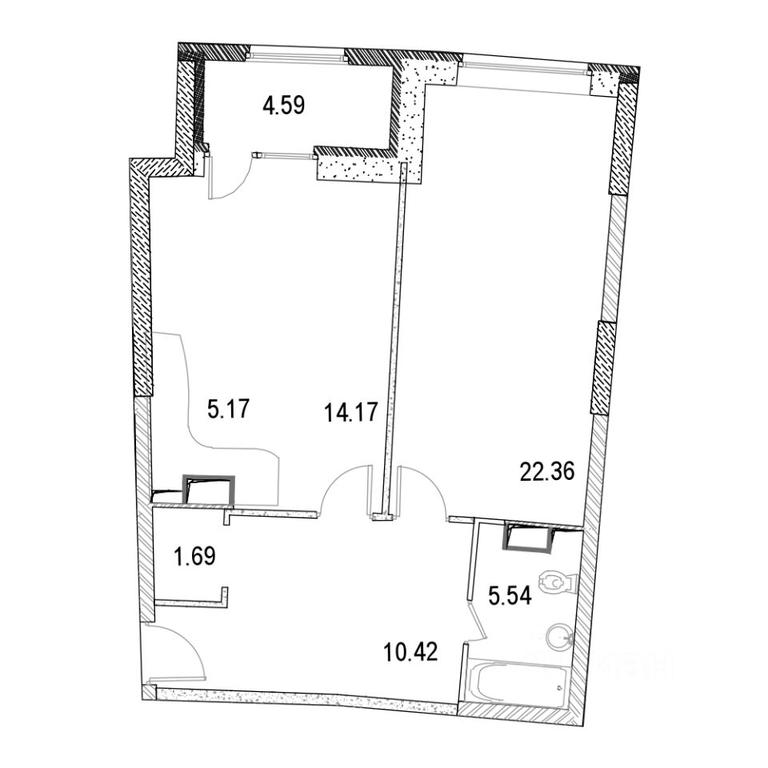 1-BD Apartment Sale, 65.8 sq. m. at Marshal, Marshala Rybalko Street, Moscow, Russia #1