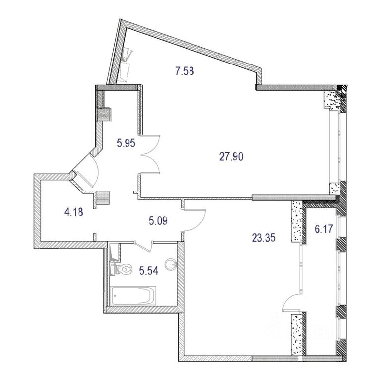 1-BD Apartment Sale, 84.8 sq. m. at Marshal, Marshala Rybalko Street, Moscow, Russia #1