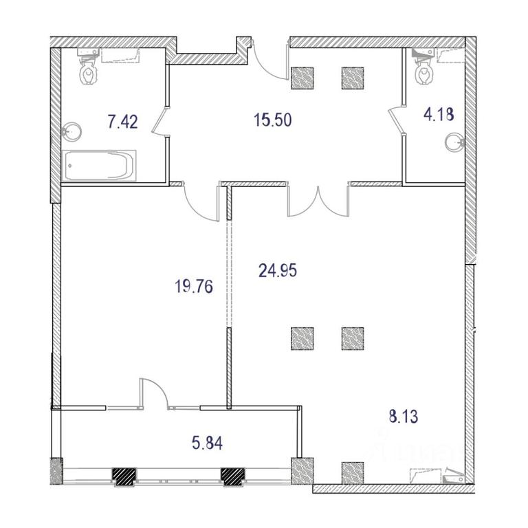 1-BD Apartment Sale, 94.06 sq. m. at Marshal, Marshala Rybalko Street, Moscow, Russia #1