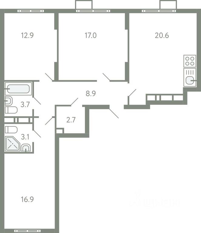 2-BD Apartment Sale, 83.8平方米 at Novo-Molokovo, Novo-Molokovskiy bulvar, selo Molokovo, Leninskiy City District, Moscow Region, Russia #1