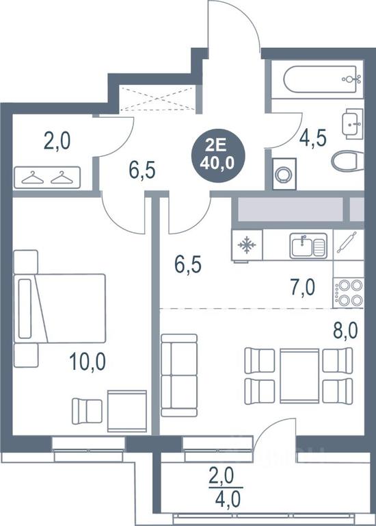1-BD Apartment Sale, 40 sq. m. at Rusich Kotelniki Park, mikrorayon Yuzhny, Kotelniki, Moscow Region, Russia #1