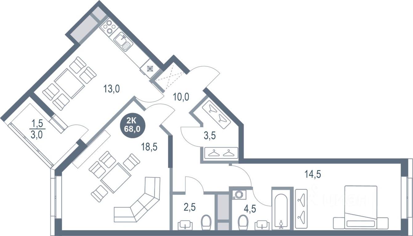 1-BD Apartment Sale, 68 sq. m. at Rusich Kotelniki Park, mikrorayon Yuzhny, Kotelniki, Moscow Region, Russia #1 1-BD Apartment Sale, 68 sq. m. at Rusich Kotelniki Park, mikrorayon Yuzhny, Kotelniki, Moscow Region, Russia #1