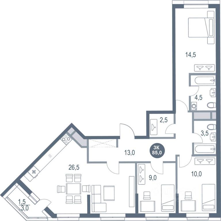 2-BD Apartment Sale, 85 sq. m. at Rusich Kotelniki Park, mikrorayon Yuzhny, Kotelniki, Moscow Region, Russia #1 2-BD Apartment Sale, 85 sq. m. at Rusich Kotelniki Park, mikrorayon Yuzhny, Kotelniki, Moscow Region, Russia #1