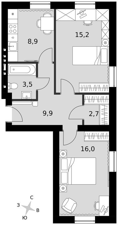 2-BD Apartment Sale, 54.9平方米 at Park Aprel, ulitsa Park Aprel, 1, Aprelevka, Naro-Fominskiy City District, Moscow Region, Russia #1 2-BD Apartment Sale, 54.9平方米 at Park Aprel, ulitsa Park Aprel, 1, Aprelevka, Naro-Fominskiy City District, Moscow Region, Russia #1