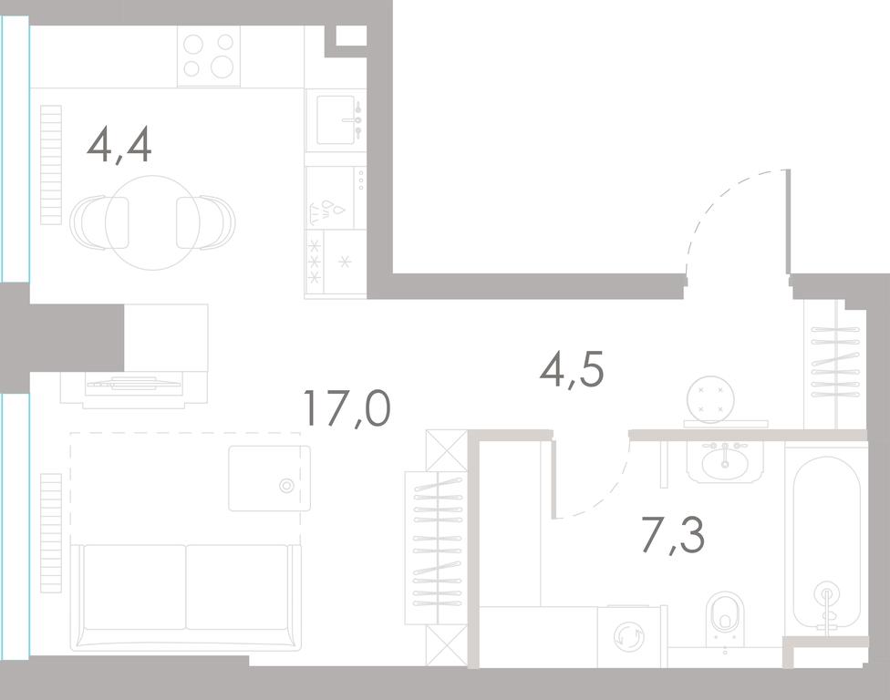 Apartment Sale, 33.2 sq. m. at River Park Towers, Kutuzovsky Drive, 16с1, Moscow, Russia #1 Apartment Sale, 33.2 sq. m. at River Park Towers, Kutuzovsky Drive, 16с1, Moscow, Russia #1