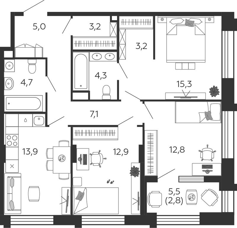 3-BD Apartment Sale, 85.2 sq. m. at Shagal, Автозаводская улица, 23, Москва, Россия #1 3-BD Apartment Sale, 85.2 sq. m. at Shagal, Автозаводская улица, 23, Москва, Россия #1