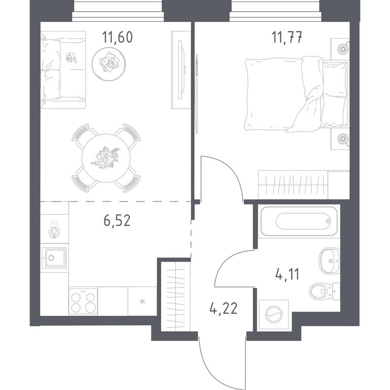 Apartment Sale, 38.22平方米 at Novoe Vnukovo, kvartal № 38, Kokoshkino Settlement, Moscow, Russia #1