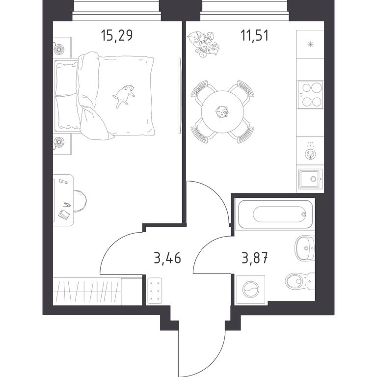 Apartment Sale, 34.13平方米 at Novoe Vnukovo, kvartal № 38, Kokoshkino Settlement, Moscow, Russia #1 Apartment Sale, 34.13平方米 at Novoe Vnukovo, kvartal № 38, Kokoshkino Settlement, Moscow, Russia #1