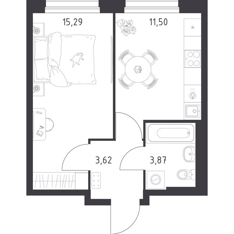 Apartment Sale, 34.28平方米 at Novoe Vnukovo, kvartal № 38, Kokoshkino Settlement, Moscow, Russia #1 Apartment Sale, 34.28平方米 at Novoe Vnukovo, kvartal № 38, Kokoshkino Settlement, Moscow, Russia #1