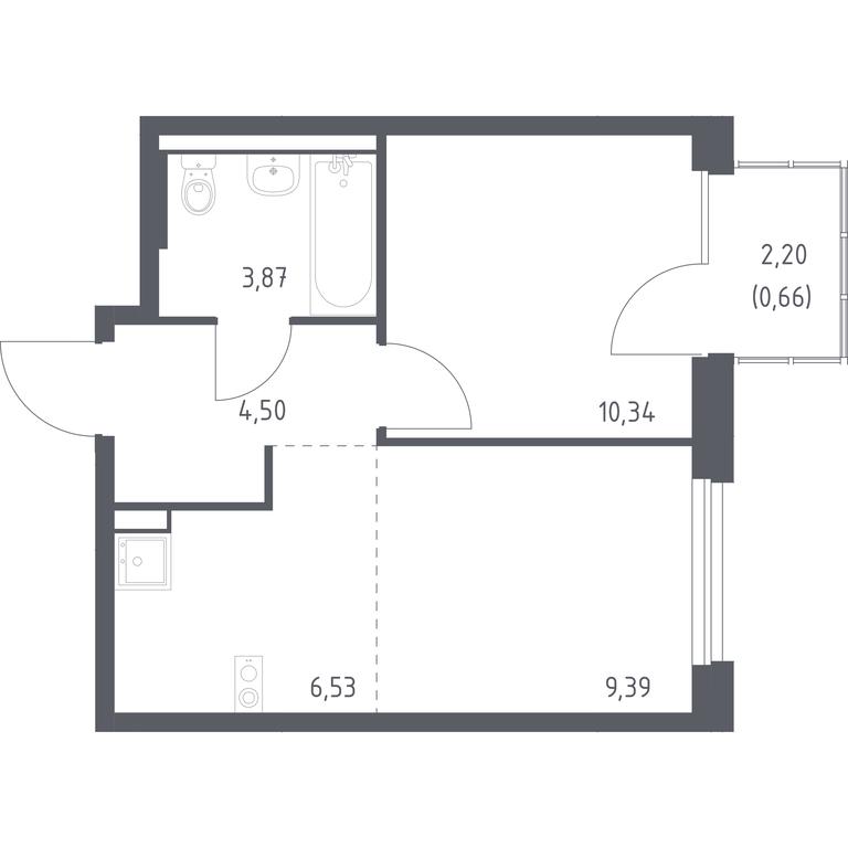 Apartment Sale, 35.29平方米 at Novoe Vnukovo, kvartal № 38, Kokoshkino Settlement, Moscow, Russia #1