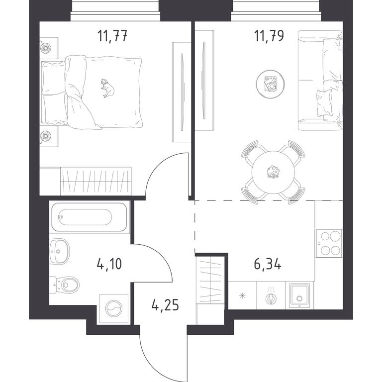 Apartment Sale, 38.25 sq. m. at Novoe Vnukovo, kvartal № 38, Kokoshkino Settlement, Moscow, Russia #1 Apartment Sale, 38.25 sq. m. at Novoe Vnukovo, kvartal № 38, Kokoshkino Settlement, Moscow, Russia #1