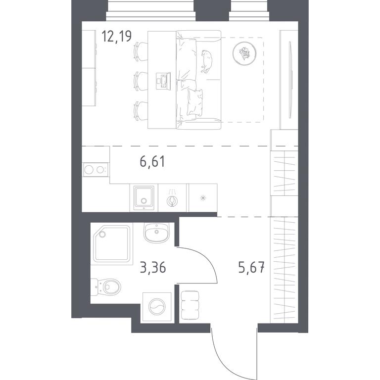 Apartment Sale, 27.83平方米 at Novoe Vnukovo, kvartal № 38, Kokoshkino Settlement, Moscow, Russia #1