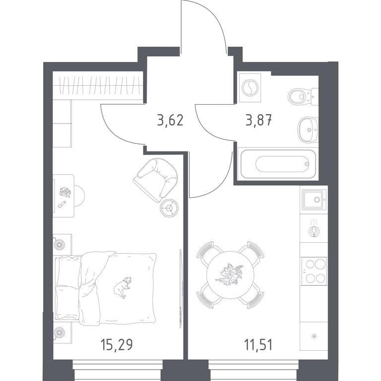 Apartment Sale, 34.29平方米 at Novoe Vnukovo, kvartal № 38, Kokoshkino Settlement, Moscow, Russia #1 Apartment Sale, 34.29平方米 at Novoe Vnukovo, kvartal № 38, Kokoshkino Settlement, Moscow, Russia #1