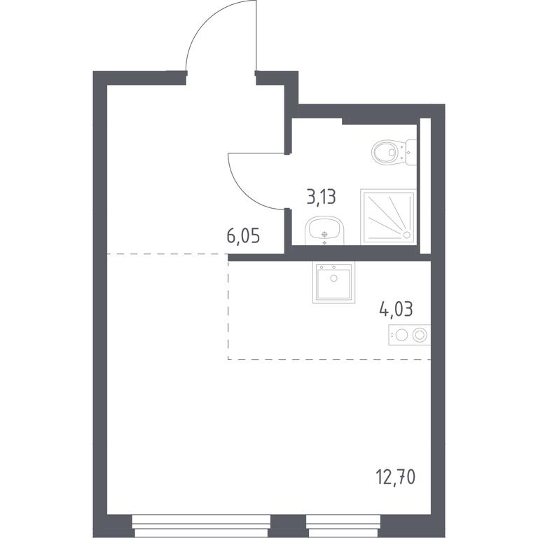 Apartment Sale, 25.91平方米 at Novoe Vnukovo, kvartal № 38, Kokoshkino Settlement, Moscow, Russia #1