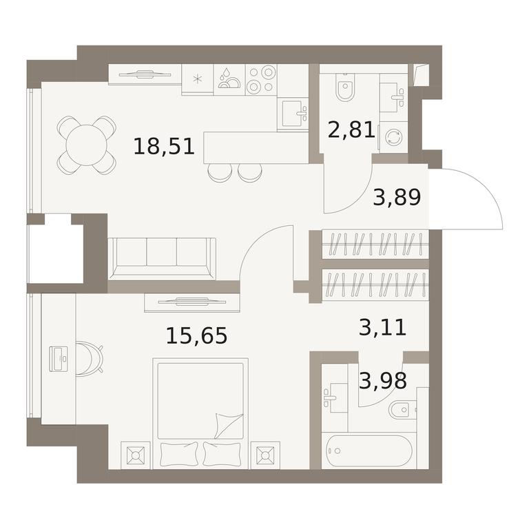 1-BD Apartment Sale, 47.95平方米 at The Five, 5th Donskoy Drive, вл21к6, Moscow, Russia #1 1-BD Apartment Sale, 47.95平方米 at The Five, 5th Donskoy Drive, вл21к6, Moscow, Russia #1