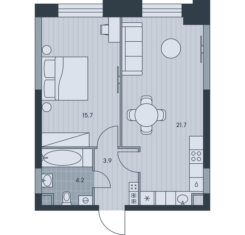 1-BD Apartment Sale, 45.5 sq. m. at Ever, Obrucheva Street, вл23, Moscow, Russia #1 1-BD Apartment Sale, 45.5 sq. m. at Ever, Obrucheva Street, вл23, Moscow, Russia #1