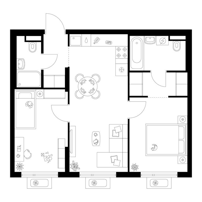 2-BD Apartment Sale, 53.6平方米 at Amurskiy Park, Амурская улица, 2с11, Москва, Россия #1 2-BD Apartment Sale, 53.6平方米 at Amurskiy Park, Амурская улица, 2с11, Москва, Россия #1