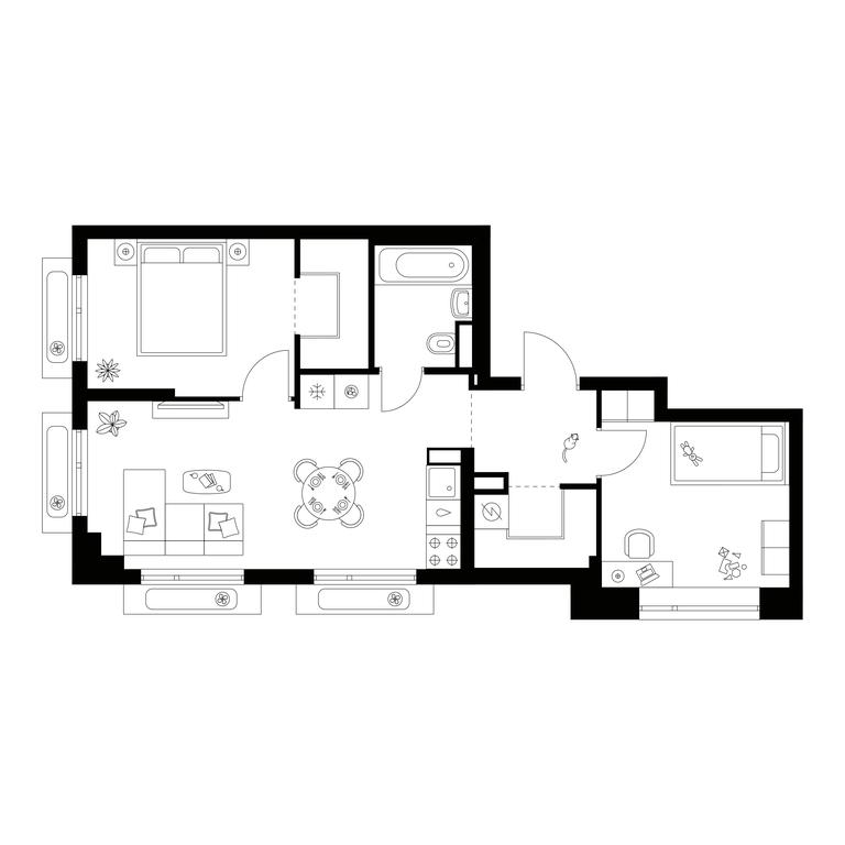 2-BD Apartment Sale, 52.6平方米 at Amurskiy Park, Амурская улица, 2с11, Москва, Россия #1 2-BD Apartment Sale, 52.6平方米 at Amurskiy Park, Амурская улица, 2с11, Москва, Россия #1