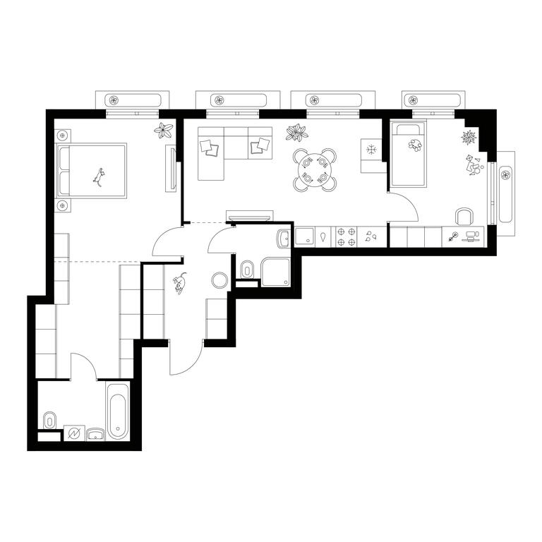 2-BD Apartment Sale, 65.6 sq. m. at Amurskiy Park, Амурская улица, 2с11, Москва, Россия #1