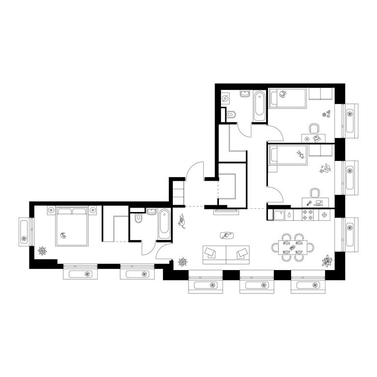 3-BD Apartment Sale, 87.4平方米 at Amurskiy Park, Амурская улица, 2с11, Москва, Россия #1