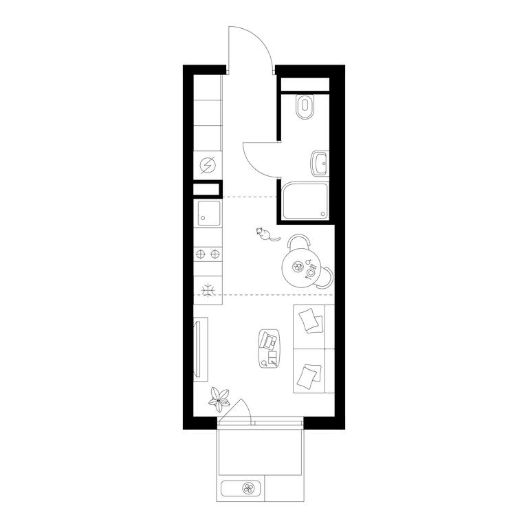 Apartment Sale, 19.7平方米 at Amurskiy Park, Амурская улица, 2с11, Москва, Россия #1 Apartment Sale, 19.7平方米 at Amurskiy Park, Амурская улица, 2с11, Москва, Россия #1