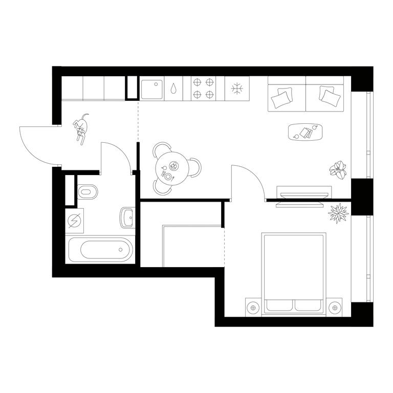 1-BD Apartment Sale, 34.5 sq. m. at Amurskiy Park, Амурская улица, 2с11, Москва, Россия #1 1-BD Apartment Sale, 34.5 sq. m. at Amurskiy Park, Амурская улица, 2с11, Москва, Россия #1