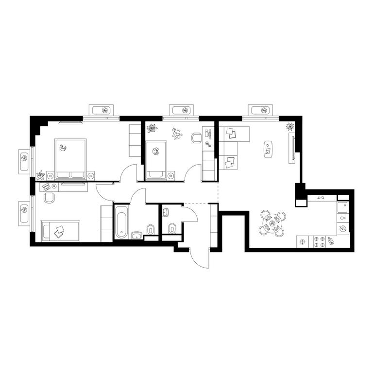 3-BD Apartment Sale, 76.6 sq. m. at Amurskiy Park, Амурская улица, 2с11, Москва, Россия #1 3-BD Apartment Sale, 76.6 sq. m. at Amurskiy Park, Амурская улица, 2с11, Москва, Россия #1