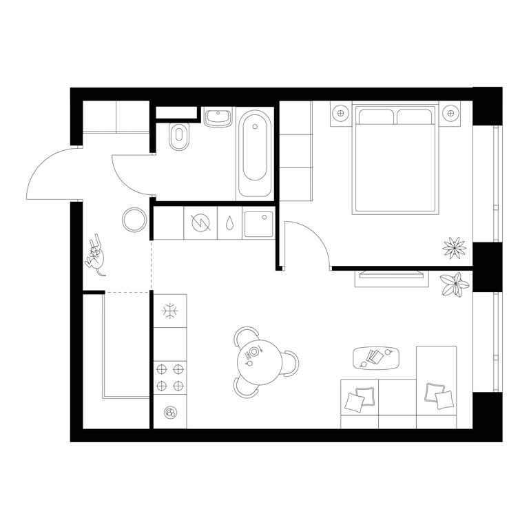 1-BD Apartment Sale, 39.8 sq. m. at Amurskiy Park, Амурская улица, 2с11, Москва, Россия #1 1-BD Apartment Sale, 39.8 sq. m. at Amurskiy Park, Амурская улица, 2с11, Москва, Россия #1