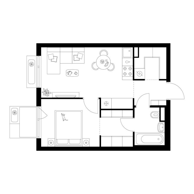 1-BD Apartment Sale, 38.2 sq. m. at Amurskiy Park, Амурская улица, 2с11, Москва, Россия #1 1-BD Apartment Sale, 38.2 sq. m. at Amurskiy Park, Амурская улица, 2с11, Москва, Россия #1